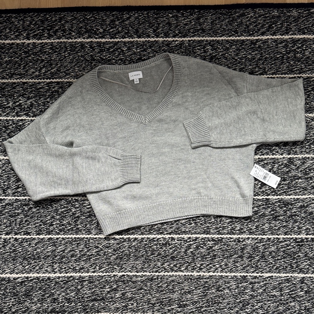 PacSun Light Gray V-Neck Sweater